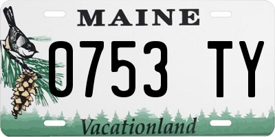 ME license plate 0753TY