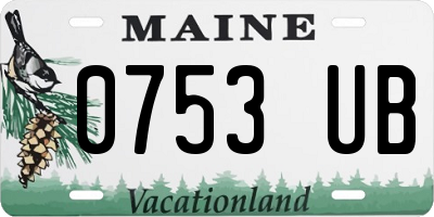 ME license plate 0753UB