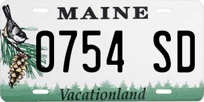 ME license plate 0754SD
