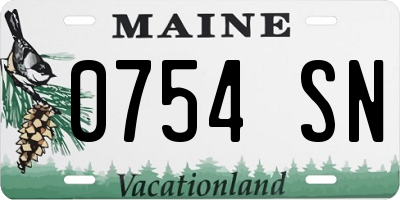 ME license plate 0754SN