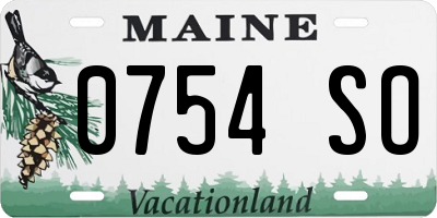 ME license plate 0754SO