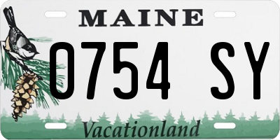 ME license plate 0754SY
