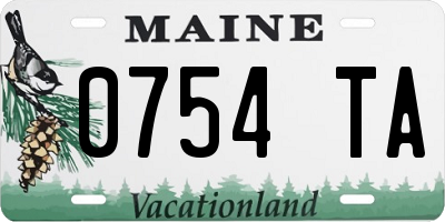 ME license plate 0754TA