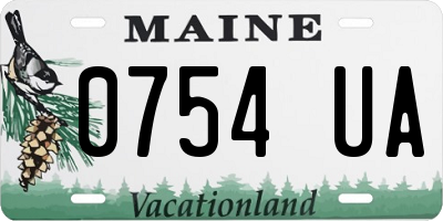 ME license plate 0754UA