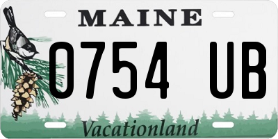 ME license plate 0754UB