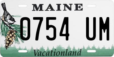 ME license plate 0754UM