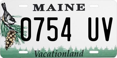 ME license plate 0754UV