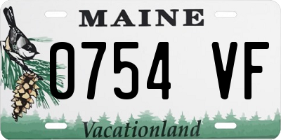 ME license plate 0754VF