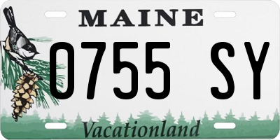 ME license plate 0755SY
