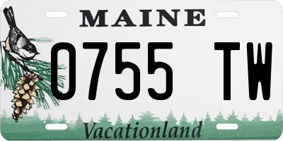 ME license plate 0755TW