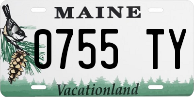 ME license plate 0755TY