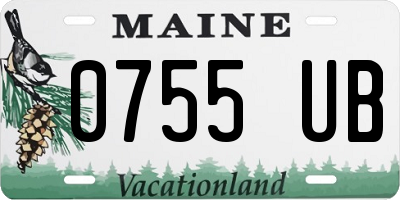 ME license plate 0755UB