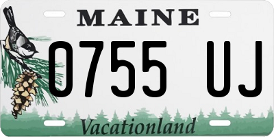 ME license plate 0755UJ