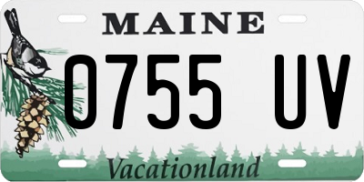 ME license plate 0755UV