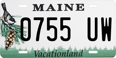 ME license plate 0755UW
