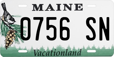 ME license plate 0756SN