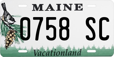ME license plate 0758SC