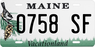 ME license plate 0758SF