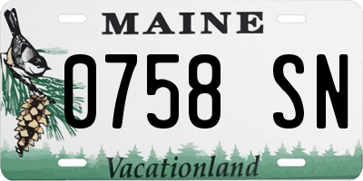 ME license plate 0758SN
