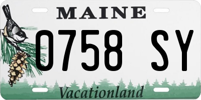 ME license plate 0758SY