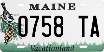 ME license plate 0758TA