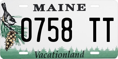 ME license plate 0758TT