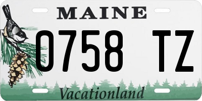 ME license plate 0758TZ
