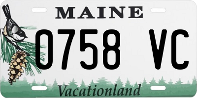 ME license plate 0758VC