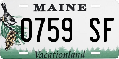 ME license plate 0759SF