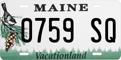 ME license plate 0759SQ