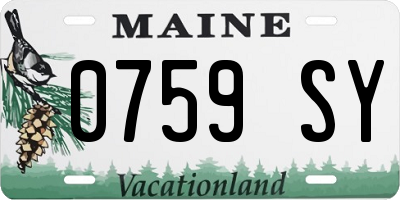 ME license plate 0759SY