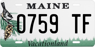 ME license plate 0759TF