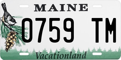 ME license plate 0759TM
