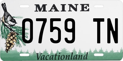ME license plate 0759TN