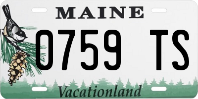 ME license plate 0759TS