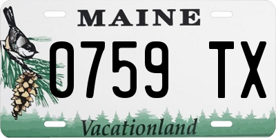 ME license plate 0759TX