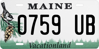 ME license plate 0759UB