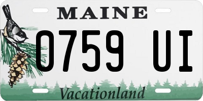 ME license plate 0759UI