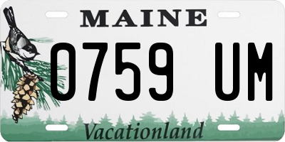 ME license plate 0759UM