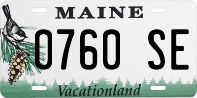 ME license plate 0760SE