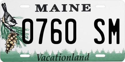ME license plate 0760SM