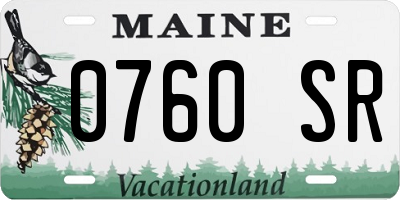 ME license plate 0760SR