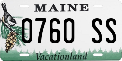 ME license plate 0760SS