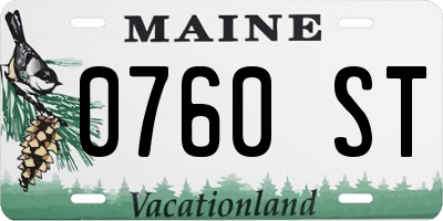 ME license plate 0760ST