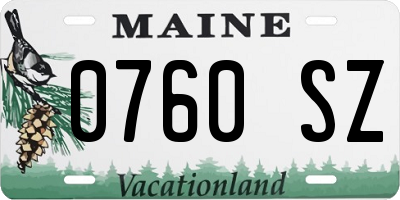 ME license plate 0760SZ