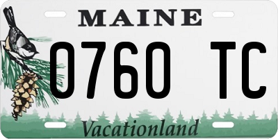 ME license plate 0760TC