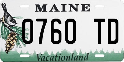 ME license plate 0760TD