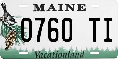 ME license plate 0760TI