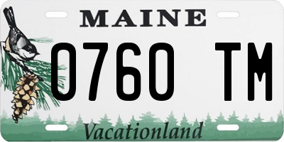 ME license plate 0760TM