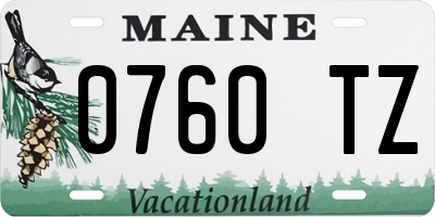 ME license plate 0760TZ